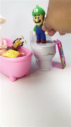 Satisfying with Unboxing & Review Miniature Funny Bathtub & toilet Experience with Patrick, Spongebo