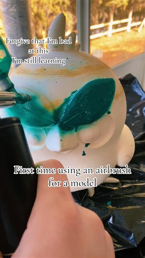 First time using airbrush #Pokémon #Airbrush #Viral #1Time#3dprinting ￼