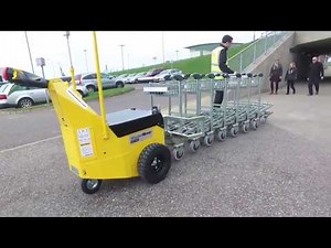 Electric Tug or Tugger for Airport Trolleys, Baggage Carts & Roll Cages (MasterMover AT400 HD Video)