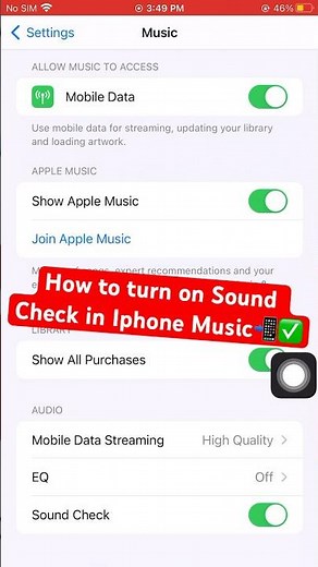 How to turn on Sound Check in Iphone Music📲✅ #iphone #tipsandtricks #soundcheck #music #tutorial