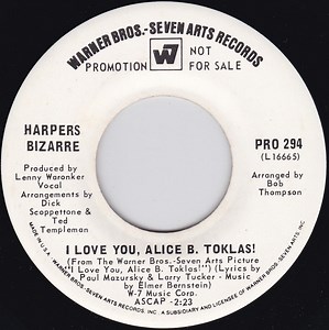 Harpers Bizarre - I Love You, Alice B. Toklas!