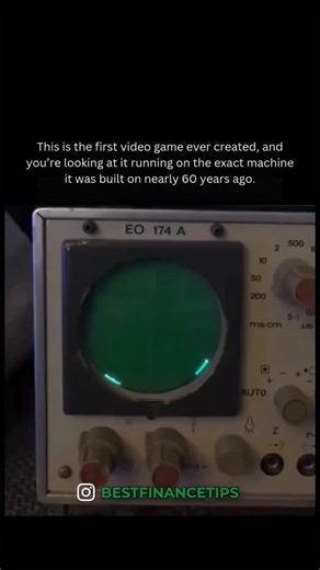 Finance | Motivation | Wealth on Instagram: "Long before PlayStation, Xbox, Nintendo, or even Atari, there was this. A single glowing dot moving across an oscilloscope screen. Many historians consider it the first true video game ever created. In 1967, engineer Ralph Baer and his team were experimenting with electronic signals, trying to create interactive visuals on a screen. What they built was the Cathode-Ray Tube Amusement Device, a system that let players control a dot on a display. That si
