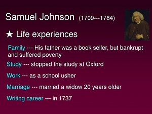 Samuel Johnson (1709---1784) - SlideServe