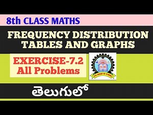 8th Class Maths Frequency Distribution Tables and Graphs Exercise 7.2 in Telugu