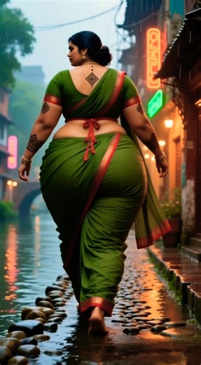 Graceful Walk in Saree | Indian Beauty in Monsoon Vibes 🌧️✨ #Shorts #SareeStyle