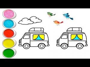 How To Draw A Camper Van ⛺🏕️🚙🚐 | Camper Van Drawing Easy | Samina With Son
