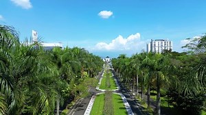 Bandung, West Java, Indonesia - July 7, 2022: Aerial View of Monumen Perjuangan Rakyat Jawa Barat, Asia