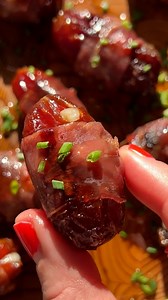 Parmesan Stuffed Bacon Wrapped Date snacks! They're ridiculously easy and delicious. Full recipe in the comments! | Spoon Fork Bacon