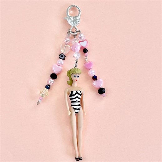 Vintage Miniature Barbie Keychain – Upcycled Bag Charm - Etsy