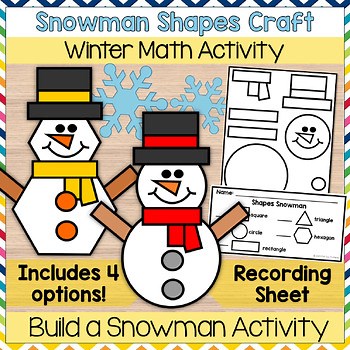 Shapes Snowman Craft | Build a Snowman Activity | Winter Math Craft | January