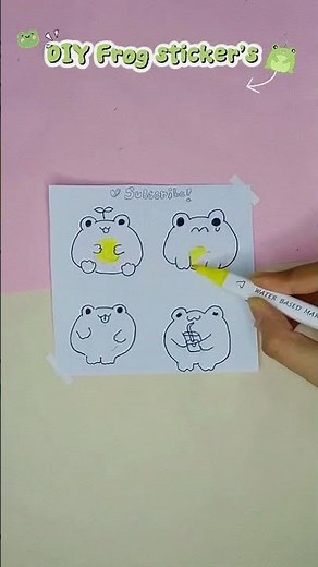 How to make sticker 🐸✂️ / DIY paper sticker at home / paper sticker / handmade sticker #shorts