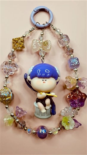 Kawaii Angel Keychain . Soft Bead Sounds