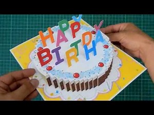 Happy Birthday Cake Pop Up Card Tutorial