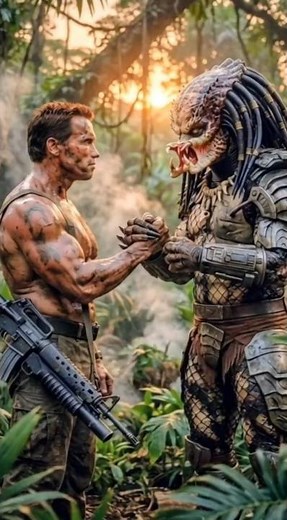 Arnold Schwarzenegger et le Predator les meilleurs potes #parodie #cinema #predator