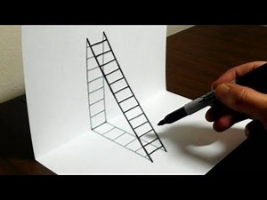 How to Draw a 3D Ladder - Trick Art For Beginners by ‪@InspireArtLinkings‬
