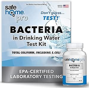 Safe Home® PRO BACTERIA in Water Test Kit – Testing at our EPA Certified Lab for Total Coliform Bacteria (plus E. Coli) – Includes Rush Services