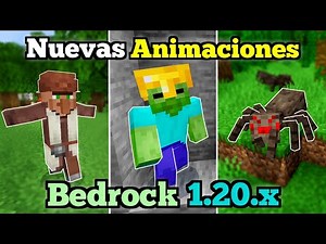 🟢 Nuevas Animaciones para Mobs en Minecraft PE 1.20.X! | Animaciones en MOBS | Minecraft BEDROCK!!