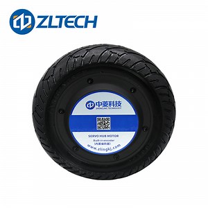 [Hot Item] Zhongling 6.5inch 24V 150W 5.5n. M 120kg Agv IP65 Rubber Tire Wheel Hub Servo Motor with 4096-Wire Encoder for Inspection Robot