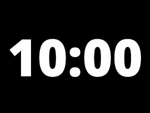 10 Minute Countdown Timer With Alarm (Black Background, No Music, No Sound)