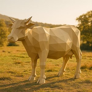 Low Poly Cow 3D Model – Geometric Cow STL – Modern Polygon Animal Sculpture – Minimalist Figurine - Etsy