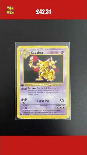 Kadabra 32/102 1st Edition Base Set Shadowless WOTC Pokémon Card