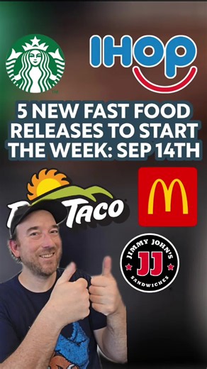 It's another week of great fast food releases and we've got Halloween treats coming from Starbucks, a delicious option from Jimmy Johns, IHOP is about to get stuffed, and Del Taco is spicing up their queso! And if that's not enough, McDonald's is dropping a long awaited SpongeBob x One Piece collab tomorrow as well. Are you grabbing any of these drops? #fastfood #mcdonalds #ihop #starbucks #foodlover