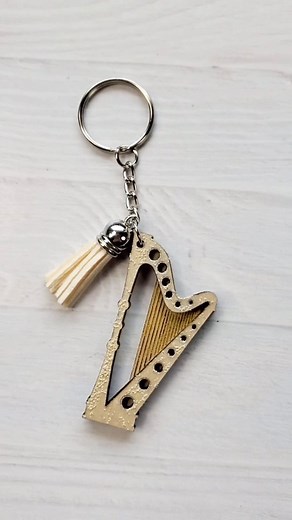 Make a miniature Harp keychain with me! Using Sugar Metallic paint from @plaidcrafts . . #plaidcrafts #plaidcreators #xtool #xtoolm1 #lasercutting #lasercutter #lasercut #miniature #miniatures #mini #harp #keychain #miniatureharp #miniatureart #miniatureartist #Doodlecraftblog #Doodlecraft | Doodlecraft | Facebook
