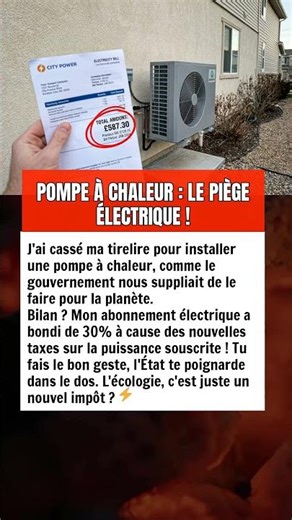 POMPE À CHALEUR : LE PIÈGE ÉLECTRIQUE !