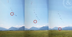 Video shows paratrooper pull their reserve parachute right before impact