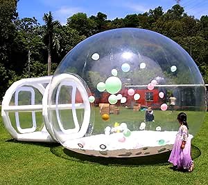 13FT Commercial Grade Inflatable Bubble House - (0.6mm Thick Heavy Duty PVC) (1100w Blower) (600w Air Pump) Bubble Balloon Tent for Kid, Adult Wedding, Birthday Party, Clear Dome for Home Mall, Park