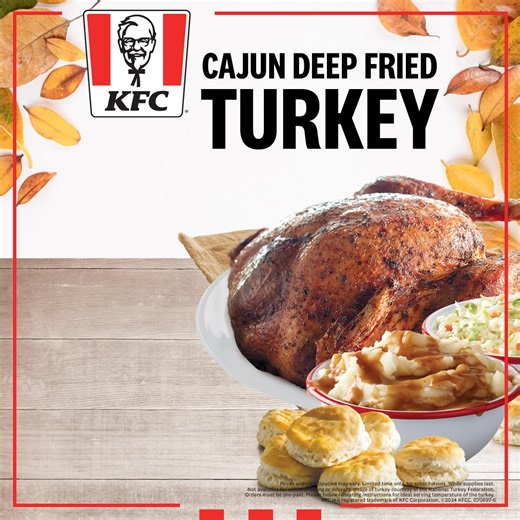1.8K views · 1.1K reactions | Give your oven a break and pre-order your Cajun Deep-Fried Turkey from KFC – crispy, juicy, and hassle-free! | KFC | Facebook