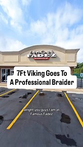 7Ft Viking Gets Stitch Braids💈💈 👩🏻‍🎨 @_cbraids #braids #tall #braid #viking #tall #famousfadez #giant #braidsstyles #design #wow | Seanhasjokes