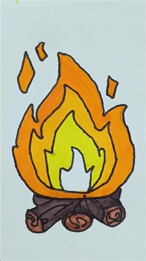 Fire Drawing 🔥 || #fire #drawing #art #shorts