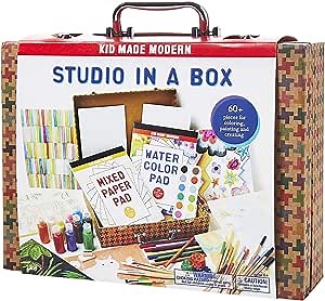 Kid Made Modern Studio in A Box Set - Painting Sketching and Coloring Arts and Crafts Kit