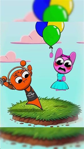 My girlfriend released a balloon. I went up into the sky with the balloon and then slowly started.