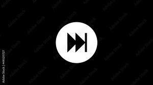 White picture of rewind button on a black background. button on digital player. Distortion liquid style transition icon for your project. 4K video animation for motion graphics and compositing. Stock Video