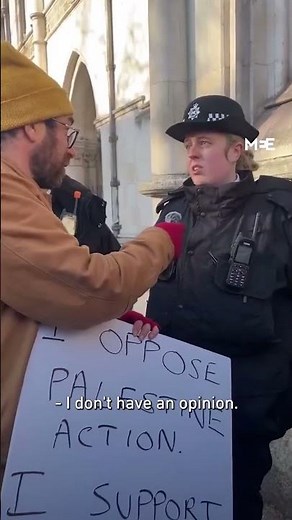 Video reveals UK police bias after British officer says she has “no opinion” on a pro-genocide sign