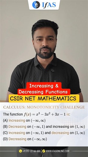 Increasing & Decreasing Functions | Real Analysis| CSIR NET MATHEMATICS