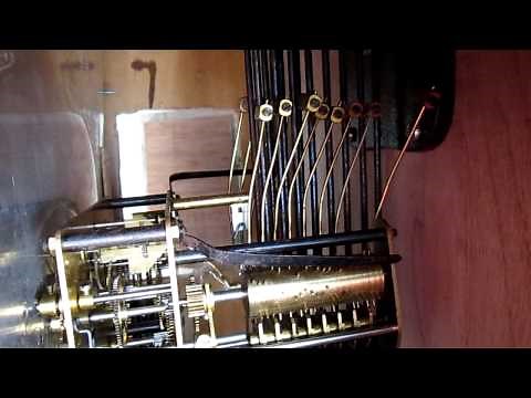 Custom cheap 31 days grandfather clock convert with Hermle triple chime movement (inside)