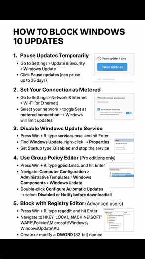 82K views · 372 reactions | Tips to block Windows 10 updates if you don’t want automatic updates to install. Check the comments for more details | Gate Corp. | Facebook