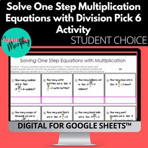 Solve One Step Dividing Equations W Multiplication Student Choice Practice
