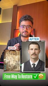 Restore Old & Damaged Photos/Memories Into New One 🤩✅ Copy This Prompt & Paste In Gemini 🤝👇 . Prompt : Restore this old photo and enhance it with modern, high-quality color tones similar to today’s professional cameras. Add natural, vibrant, balanced colors with realistic skin tones and clean highlights. Improve lighting, contrast, and depth to match modern DSLR/mirrorless camera output. Remove all scratches, noise, blur, and fading. Preserve the person’s identity, facial features, expression