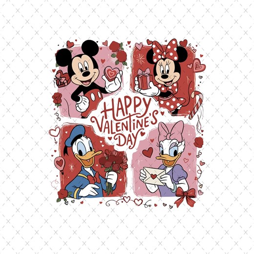 Valentine Cartoon PNG, Mouse and Friends, Digital Download - Etsy