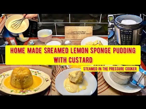 Home made steamed Lemon sponge pudding with home made custard.