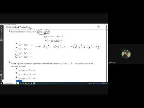 Algebra 2 STEM - Fall Final Exam Practice Test - #1-4