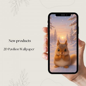 Winter Squirrel 3D Phone Wallpaper Snowy Forest Sunrise - Etsy UK