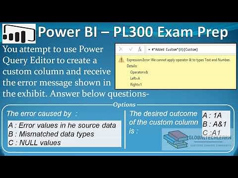 PL 300 : Q31 - Power BI MQuery - Combine Text and Number Fields in Custom Column