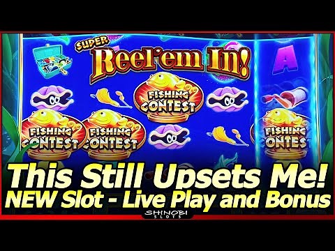 This STILL Upsets Me! NEW Super Reel Em In Slot Machine - Live Play with Fishing Contest Bonus!