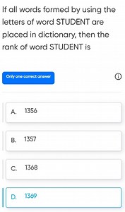 If all words formed by using the letters of word STUDENT are pl... | Filo