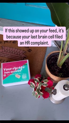 My last brain cell is doing laps at this point… girl is tired. If this reel attacked you, don’t worry — it came for me first. I’m giving away this exact Escape Route box because we both need something fun that doesn’t require planning, child care, or a will to live. Exact deets in the giveaway 🔗 (https://bit.ly/ESCBox) Enter by 11/26. Go get your five-minute escape before life asks you for something else. 💛 | Press ESC